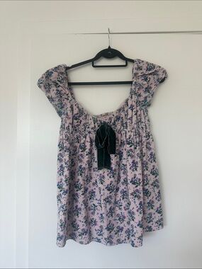 Free People Velvet Tunic with Green Bow